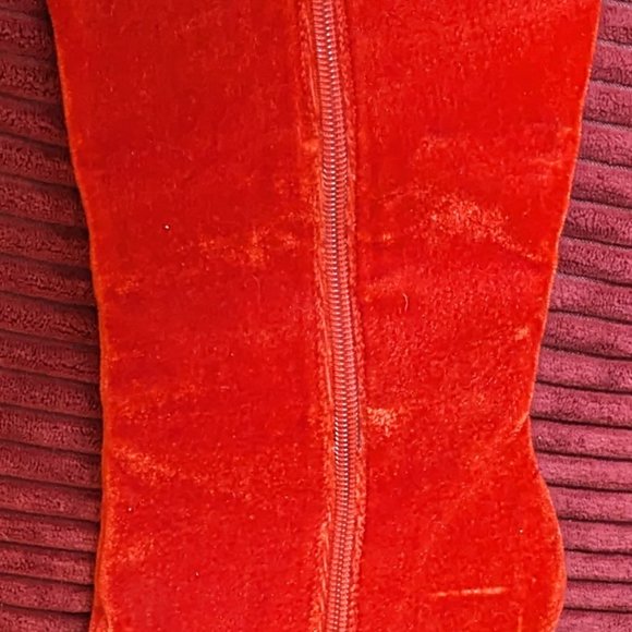 Frederick's of Hollywood Vintage Red Velvet Boots Y2K - Picture 12 of 16